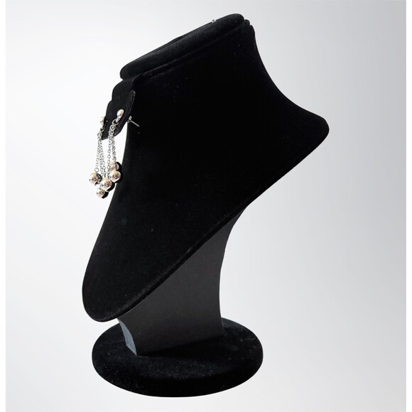 Vintage Silvery Cluster Dangle Sphere Earrings | Avon 1990 - NIB - Picture 3 of 4